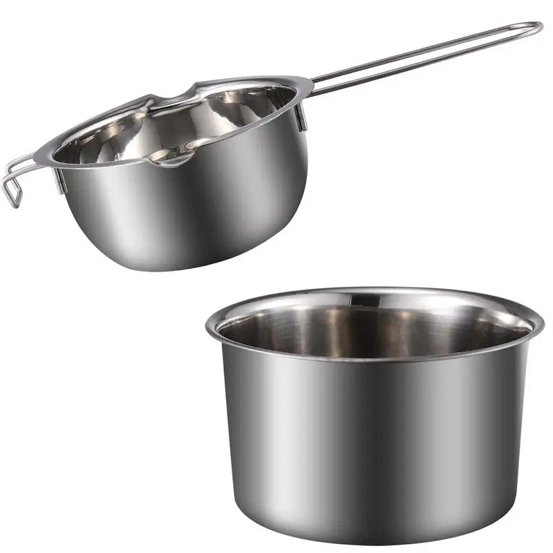 Double Boiler Set - Stainless Steel Melting Pot with Silicone Spatula