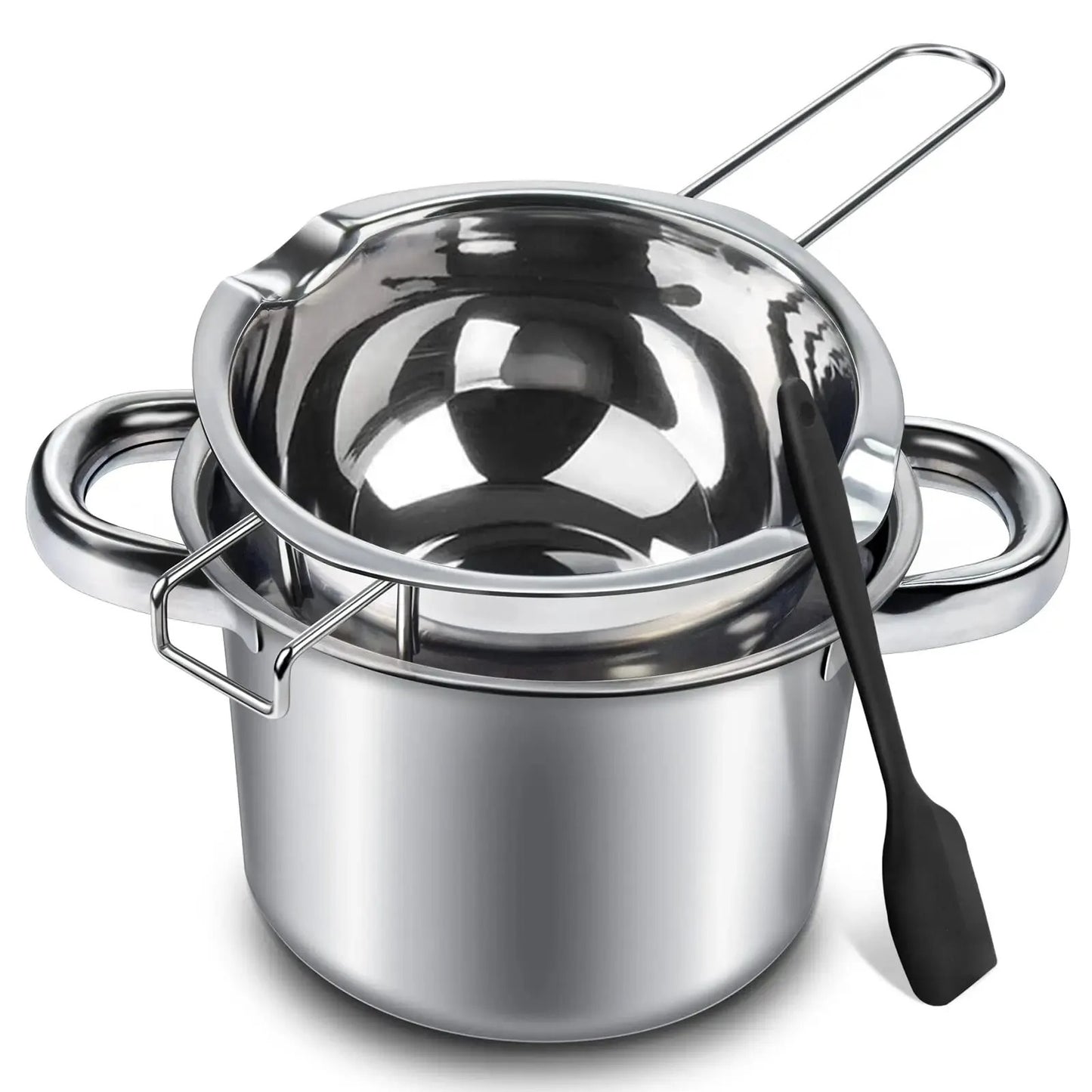 Double Boiler Set - Stainless Steel Melting Pot with Silicone Spatula