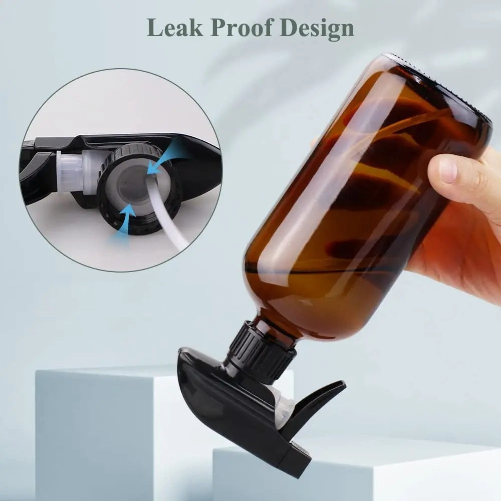 Amber Glass Refillable Spray Bottles – 2-Pack (250 ml / 500 ml)