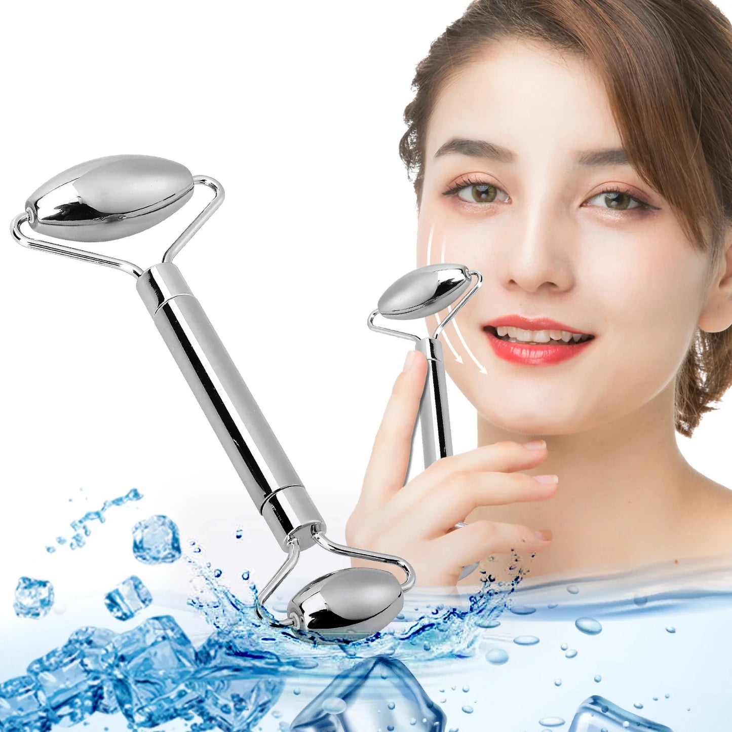 Stainless Steel Facial Roller and Contouring Gua Sha