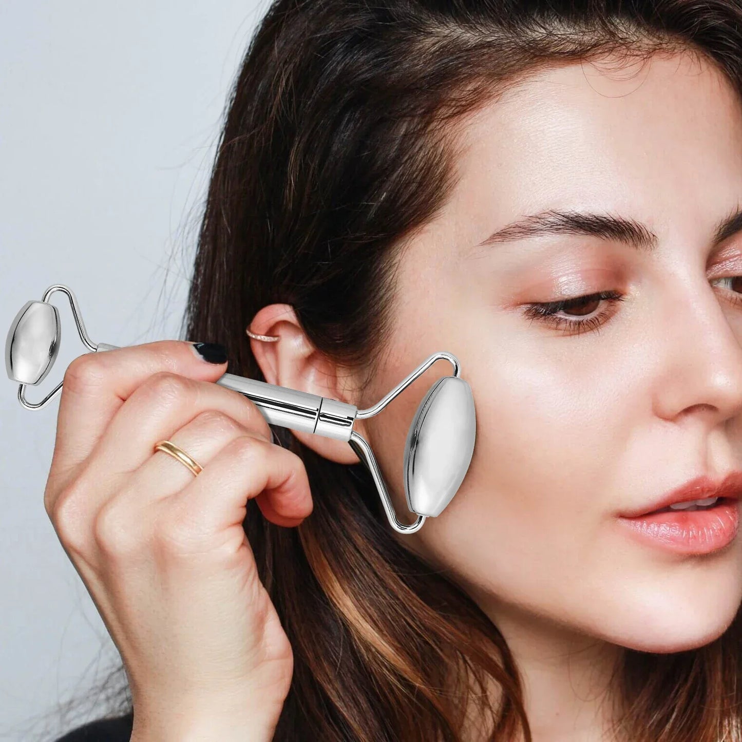 Stainless Steel Facial Roller and Contouring Gua Sha
