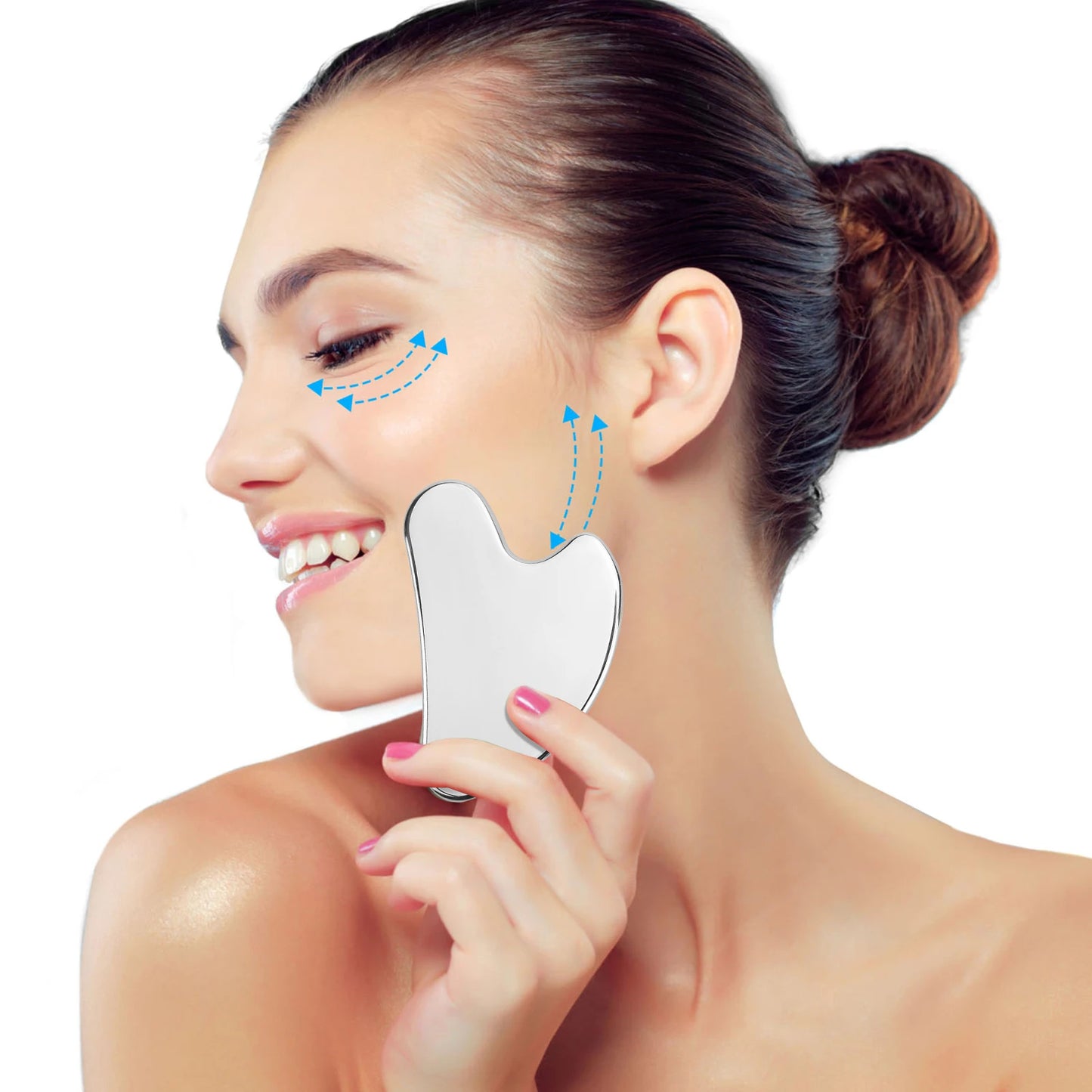 Stainless Steel Facial Roller and Contouring Gua Sha