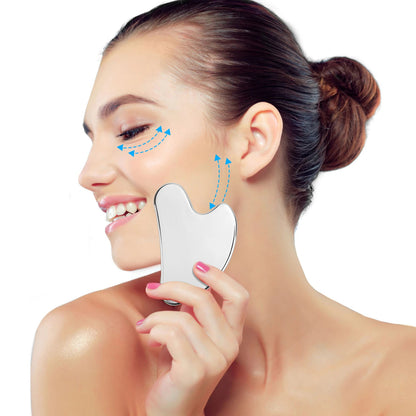 Stainless Steel Facial Roller and Contouring Gua Sha